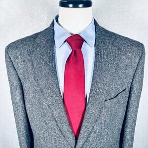 Brooks Brothers Regent Blazer Mens 42R Gray Wool Herringbone Sport Coat Jacket